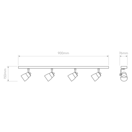 Spot Astro Juno Four Bar 1487008 Szczotkowany Mosiądz