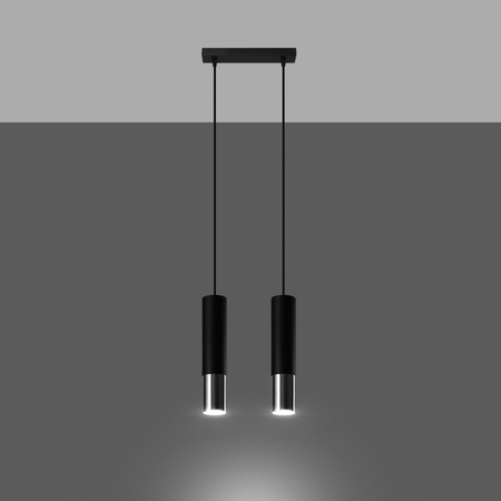 Sollux Lighting Lampa wisząca LOOPEZ 2 czarny/chrom SL.0941