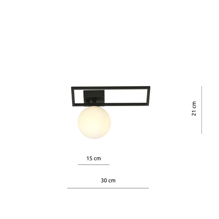 Lampa sufitowa IMAGO 1D BLACK/OPAL Emibig 1130/1D biały/czarny