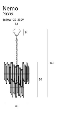 Lampa wisząca Maxlight NEMO P0339 chrom