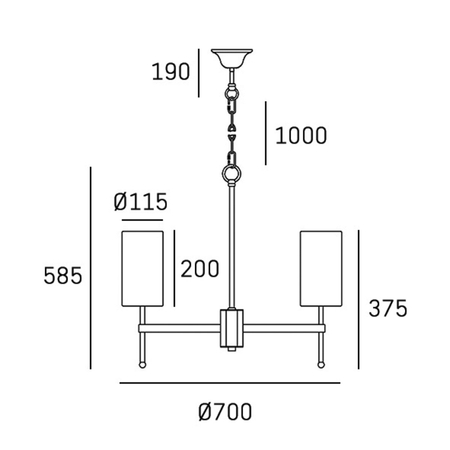 Cosmo Light Lampa wisząca DENVER P06994NI-WH