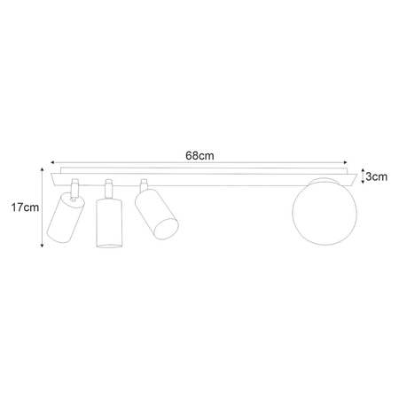 Lampa sufitowa ALBIO Kaja K-4136 biały/czarny