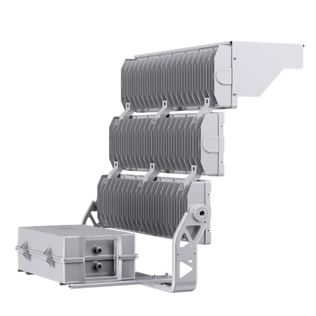 Wysokomasztowa lampa LED Greenie Mastray 30° 1500W 170lm/W do precyzyjnego oświetlenia dużych powierzchni 5000K