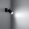 Sollux Lighting Kinkiet RING czarny z włącznikiem SL.1049