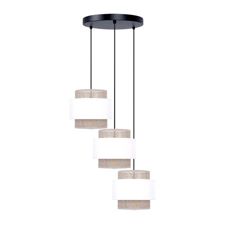 Lampa wisząca CEZAR Kaja K-5272 biały/beżowy