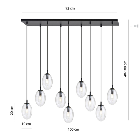 Lampa wisząca ASTRAL 9 Emibig 1265/9 czarny