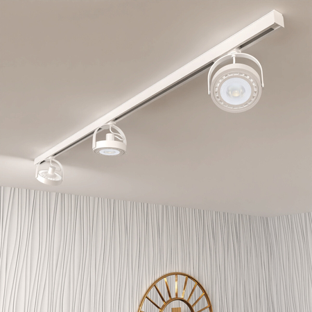 Milagro Zestaw Szynoprzewód 3xLugar (AR111-GU10) + Prowadnica 1,5m - Biały ML7449 BIAŁY