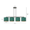 Lampa wisząca HILDE 4 BL GREEN Emibig 1051/4 zielony