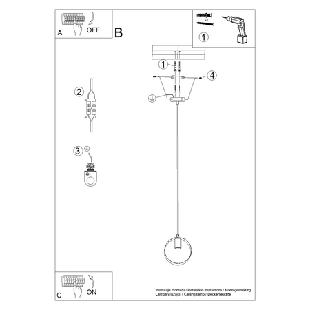 Sollux Lighting Lampa wisząca TITRAN 1 biała SL.1137
