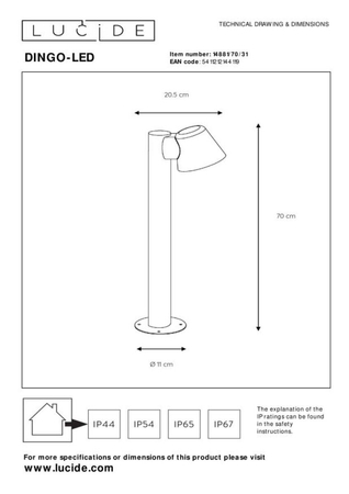 Lampa zewnętrzna Lucide DINGO biały 14881/70/31