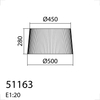 Abażur plisowany biały ø450mm (pasuje do 58063)