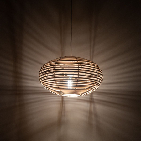 Lampa wisząca Nowodvorski RATTAN S 11153 Naturalne drewno Biały