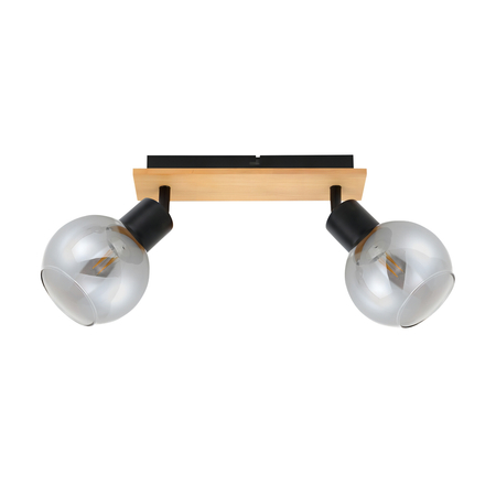 Lampa sufitowa Italux SPL-67535-2-BK-WO Czarny, drewniany