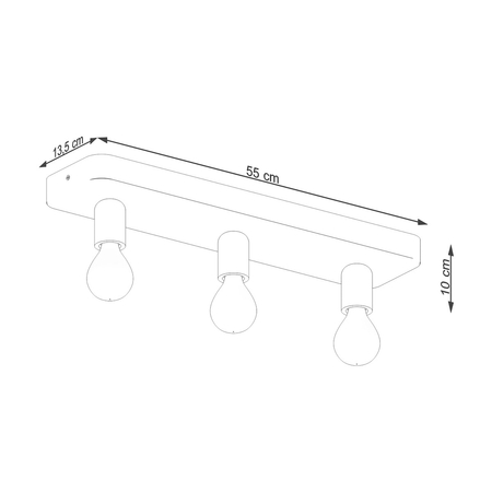 Sollux Lighting Plafon TELESTO biały/ciemny brąz SL.1392