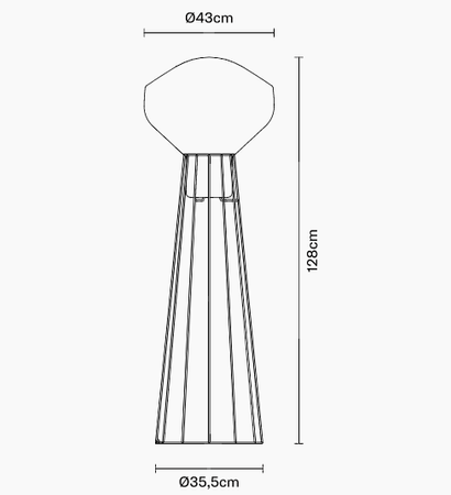 Lampa podłogowa Fabbian F27C0324 Aerostat Pavim Ø 430 Cromo Nero
