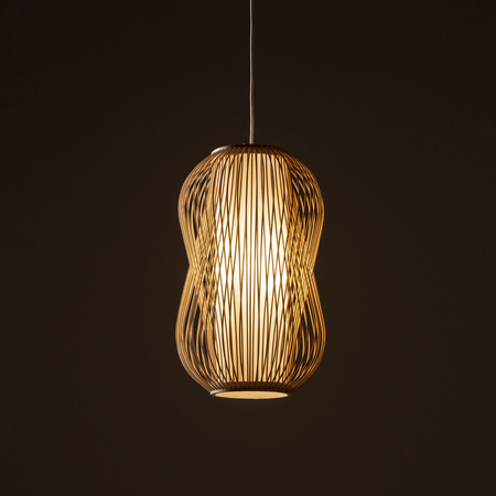 Lampa wisząca Nowodvorski PUKET M 11161 Naturalne drewno Biały