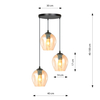Lampa wisząca ISTAR 3 BL PREMIUM MIODOWY Emibig 681/3PREM czarny/złoty