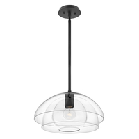 Lampa wisząca / Półplafon Lotus - 1 źródło światła - Czarna Quintiesse QN-LOTUS-P-BLK