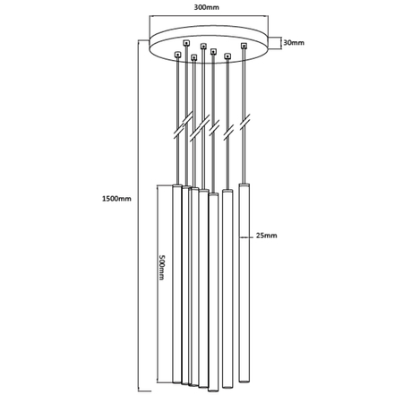 Lampa wisząca Lungo 7xG9 złota LP-894/7P GD