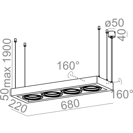 Lampa wisząca AQForm Cadra 111 X 4 Biały Struktura
