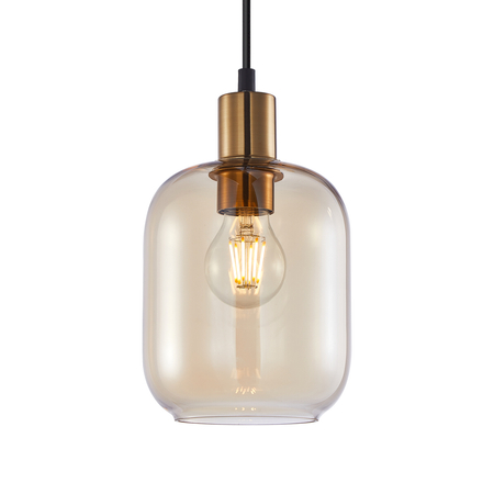 Lampa wisząca Italux Norlis PND-54738A-1-BRO-AMB Złoty, czarny