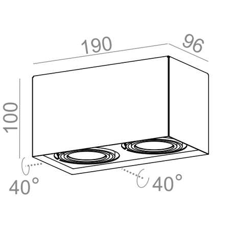 Spot AQForm Squares 50 X 2 LED Surface Biały Struktura