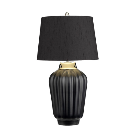 Lampa stołowa Bexley - 1 źródło światła - Czarna / Polerowany nikiel Quintiesse QN-BEXLEY-TL-BKPN