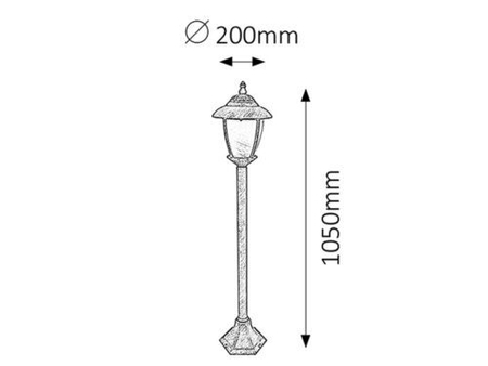 Lampa zewnętrzna Rabalux Madrid 8480 złoto antyczne
