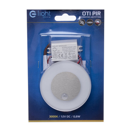 Eko-Light Oprawa schodowa OTI Barwa Ciepła 3000K 12V z czujnikiem ruchu EKS1078 BIAŁY / SREBRNY
