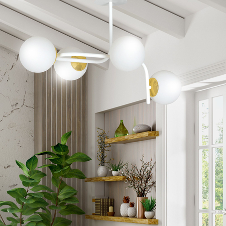 Lampa sufitowa RAGNAR 4A WHITE GOLD Emibig 1033/4A biały/złoty