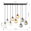 Lampa wisząca COSMO 9 BL MIX1 Emibig 714/9M1 czarny/złoty