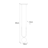 Lampa wisząca Kaja ENZO K-5590 czarny, biały, złoty