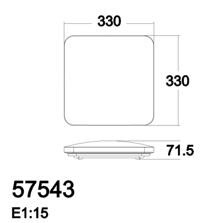 Plafon LIPSA, LED 24W 4000K 33x33cm biały z gwiazdami