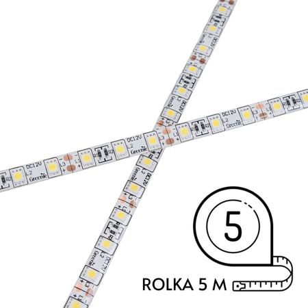 Taśma LED Greenie 1m 60 diod 5050SMD na metr 14.4W/mb wodoodporna IP65  niebieska Rolka 5m