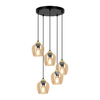 Lampa wisząca Kaja TULA K-5607 czarny, złoty, bursztyn