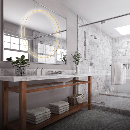 Light Prestige Lampa wisząca Mirror S złota IP44 LED CCT LP-999/1P S GD CCT