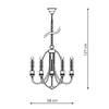 Lampa wisząca Canaria 5xE27 czarna LP-6704/5P
