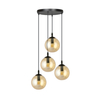 Lampa wisząca COSMO 4 BL PREMIUM MIODOWY Emibig 713/4PREM czarny/złoty