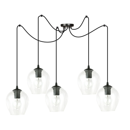 Lampa wisząca LEVEL 5 BL TRANSPARENT Emibig 756/5 czarny