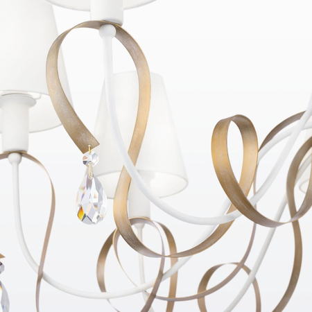 Żyrandol Maytoni ARM010-08-W Intreccio - Biały z dodatkiem złota