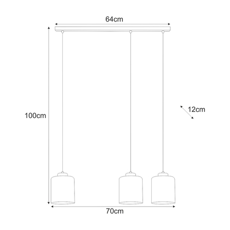 Lampa wisząca Kaja SORO K-5570 czarny, bursztynowy