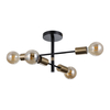 Lampa wisząca Italux Piansi PND-4025-4-BL-HBR Czarny mat, mosiądz miodowy