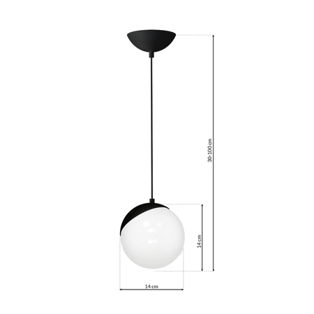 Milagro Lampa wisząca SFERA BLACK 1xE14 MLP5739 CZARNY
