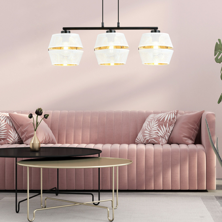 Lampa wisząca MALIA 3 Emibig 1184/3 biały/czarny