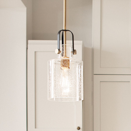 Lampa wisząca Kitner - 1 źródło światła - Naturalny mosiądz Quintiesse QN-KITNER-P-NBR