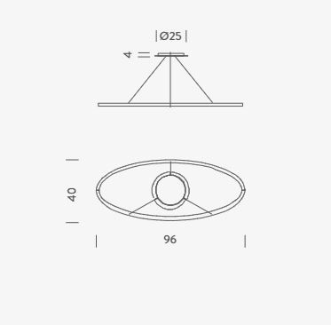Lampa wisząca Nemo ELPLNW52 Ellisse Minor Downlight