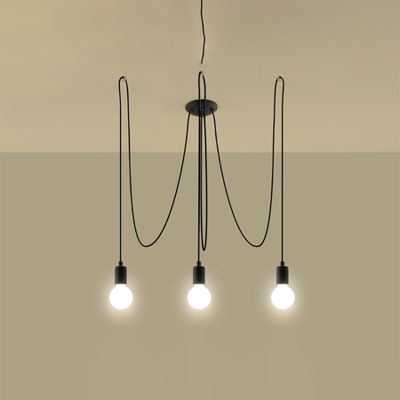 Sollux Lighting Żyrandol EDISON 3 czarny SL.0370