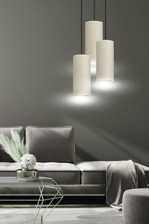 Lampa wisząca BENTE 3 BL PREMIUM WHITE Emibig 1059/3PREM biały/czarny