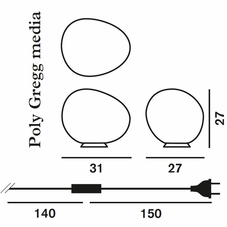 Lampa stołowa Foscarini 2180230-10 Poly Gregg media