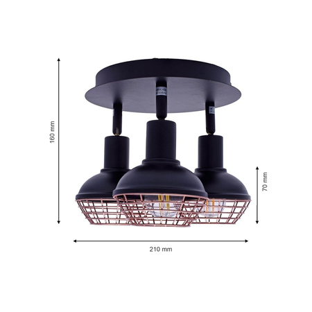 Milagro Lampa sufitowa LOGAN 3xE14 ML4612 CZARNY